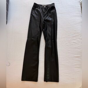 Zara Black Leather-Style Trousers
